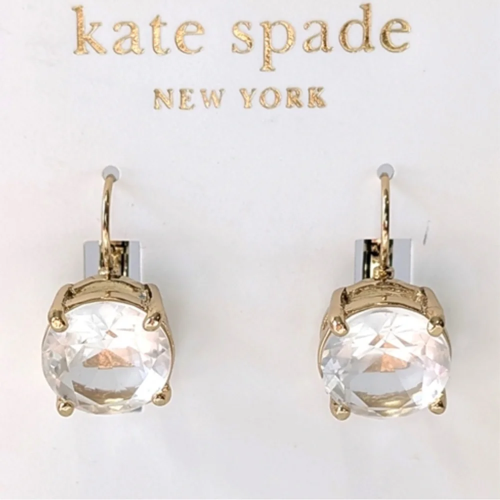 Kate Spade Gold Leverback Drop Down Stud Earrings